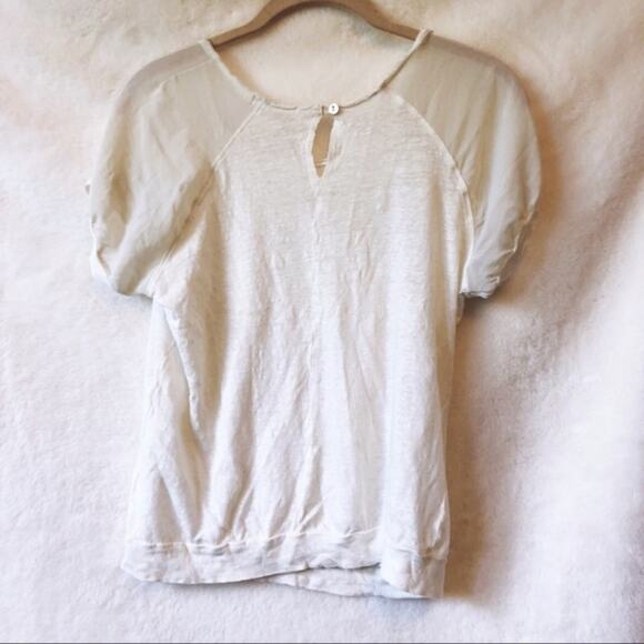 Matty M White Short Sleeve Sheer Top - Picture 6 of 6
